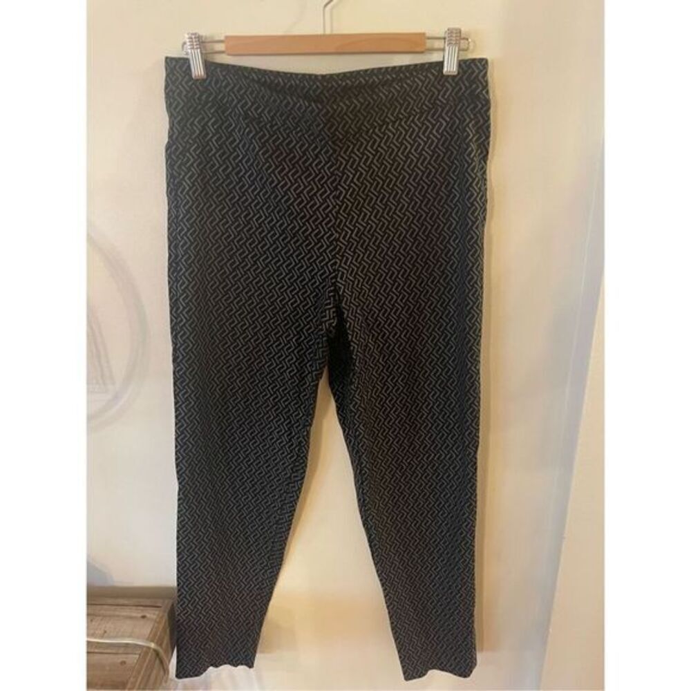 Black Patterned Women's Pull-On Pants
